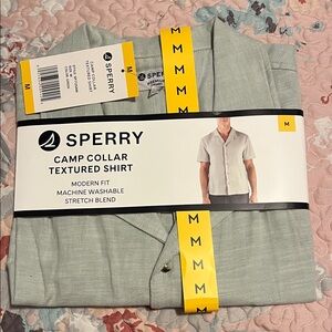 Sperry Men's Light Gray Camp Collar Shirt